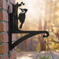 Woodpecker Hanging Basket Bracket Finished in Black Woodpecker Hanging Basket Bracket Finished in Black