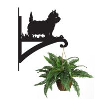 West Highland Terrier Hanging Basket Bracket Holding a Plant