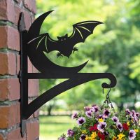 Bat & Moon Hanging Basket Bracket on side of house