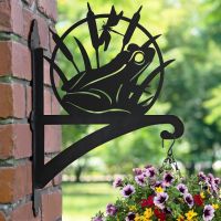 Frog Hanging Basket Bracket in Situ in the Garden