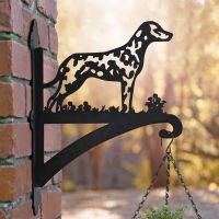 Dalmatian Dog Hanging Basket Bracket in Garden Setting Dalmatian Dog Hanging Basket Bracket in Garden Setting