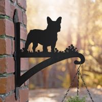 French Bulldog Hanging Basket Bracket Outdoors