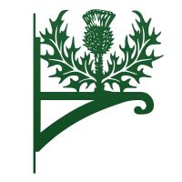 Thistle Hanging Basket Bracket Finished in Green