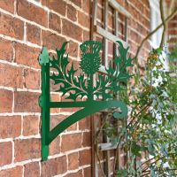Thistle Design Hanging Basket Bracket on the Front of a House