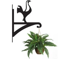 Contemporary Cockerel Hanging Basket Bracket Holding a Plant