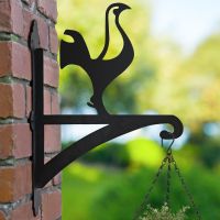 Contemporary Cockerel Hanging Basket Bracket in the Garden