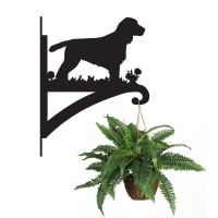 Cocker Spaniel Hanging Basket Bracket Holding a Plant