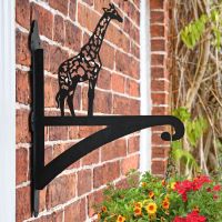 Side View of the Giraffe Hanging Wall Bracket in Situ on a Brick Wall