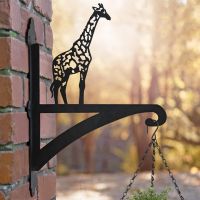 Giraffe Hanging Basket Bracket in Situ on a Brick Wall