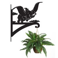 Flying Elephant Hanging Basket Bracket Holding a Plant