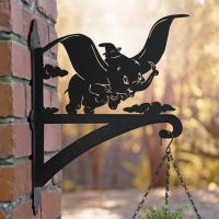 Flying Elephant Hanging Basket Bracket Finished in Black
