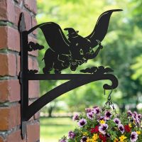 Flying Elephant Hanging Basket Bracket in Garden Setting 