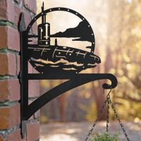 Submarine Hanging Basket Bracket in Situ on a Brick Wall