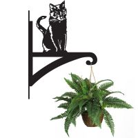 Sitting Cat Hanging Basket Bracket Holding a Plant
