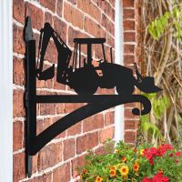 Tractor Hanging Basket Bracket on a Brick Wall Tractor Hanging Basket Bracket on a Brick Wall