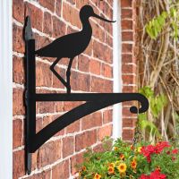 Avocet Bird Hanging Basket Bracket on Brick Wall Avocet Bird Hanging Basket Bracket on Brick Wall