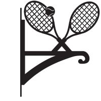 Tennis Racket Hanging Basket Bracket Finished in Black