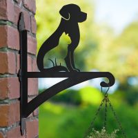 Cat & Dog Hanging Basket Bracket in Garden