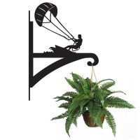 Kite Surfer Hanging Basket Bracket holding a Flower Basket Kite Surfer Hanging Basket Bracket holding a Flower Basket