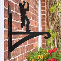 Cricket Bowler Hanging Basket Bracket with Planter Cricket Bowler Hanging Basket Bracket with Planter