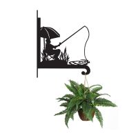Steel Fisherman Hanging Basket Bracket with Planter Steel Fisherman Hanging Basket Bracket with Planter