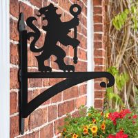 Lion & Staff Hanging Basket Bracket in Wall 