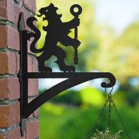 Lion & Staff Hanging Basket Bracket Outside