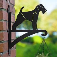 Welsh Terrier Hanging Basket Bracket in Garden