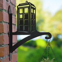 Tardis Hanging Basket Bracket in Garden Tardis Hanging Basket Bracket in Garden