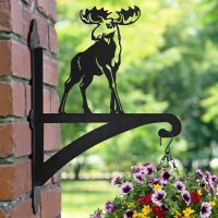 Moose Iron Hanging Basket Bracket with Basket