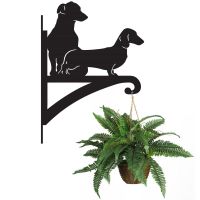 "Dachshund & Jack Russel" Iron Hanging Basket Bracket in Full  "Dachshund & Jack Russel" Iron Hanging Basket Bracket in Full