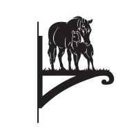 Mare & Foal Iron Hanging Basket Bracket 