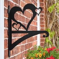 Love Heart Hanging Basket Bracket on Wall 