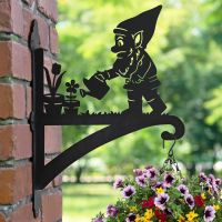Garden Gnome Iron Hanging Basket Bracket 