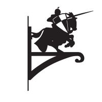 Knight Iron Hanging Basket Bracket in Black 