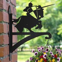 Knight Iron Hanging Basket Bracket in Black 
