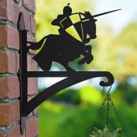 Knight Hanging Basket Bracket in Garden
