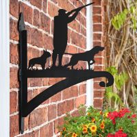 Game Season "Boston Terrier" Iron Hanging Basket Bracket on Brick Wall