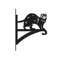 Ferret Running Iron Hanging Basket Bracket in Black