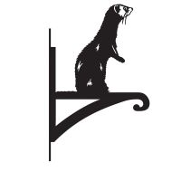 Ferret Standing Iron Hanging Basket Bracket in Black
