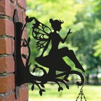 Sitting Fairy Hanging Basket Bracket with Planter 