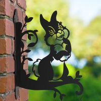 Cartoon Rabbit Basket Bracket in Garden 