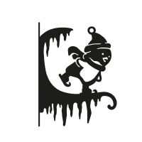 Penguin on Skates Hanging Basket Bracket 