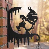 Hanging Basket Bracket with Penguin on Skates 