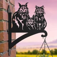 Steel Three Cats Hanging Basket Bracket in Situ