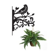 Iron Hanging Basket Bracket with Thrush & Branches Iron Hanging Basket Bracket with Thrush & Branches