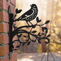 Iron Hanging Basket Bracket with Thrush & Branches  Iron Hanging Basket Bracket with Thrush & Branches