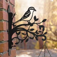 Great Grey Shrike Iron Hanging Basket Bracket in Situ