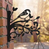 Long-tailed Tit Iron Hanging Basket Bracket in Situ
