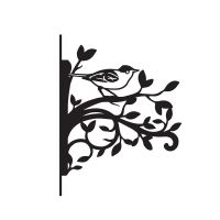 Black Cap Iron Hanging Basket Bracket in Black